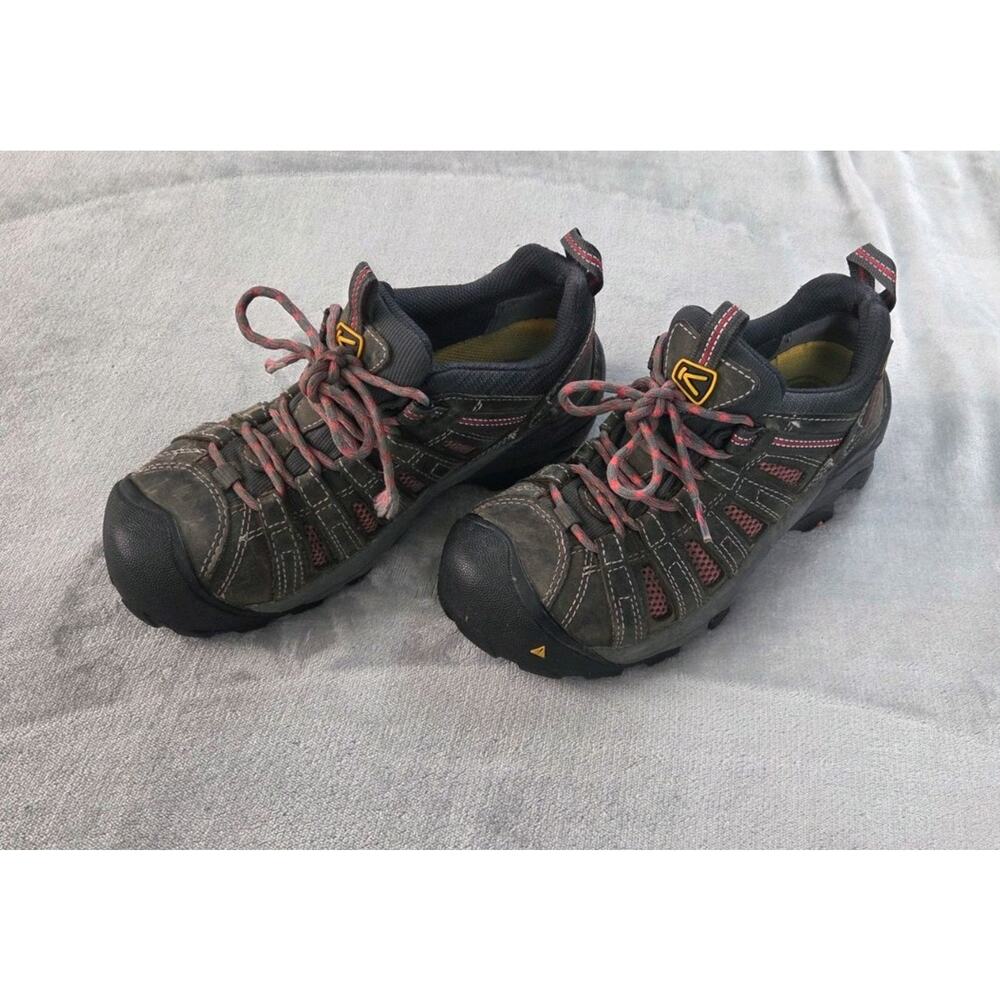 KEEN Utility Flint Low Steel Toe Work Shoes Womens 7 W Grey EH Rated Hiking low